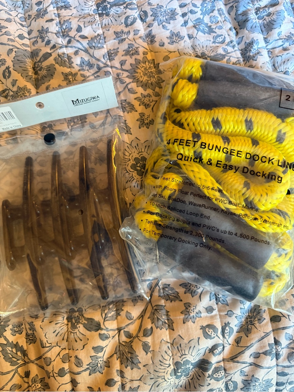 Yellow 4-Foot Bungee Dock Line – Quick & Easy Docking